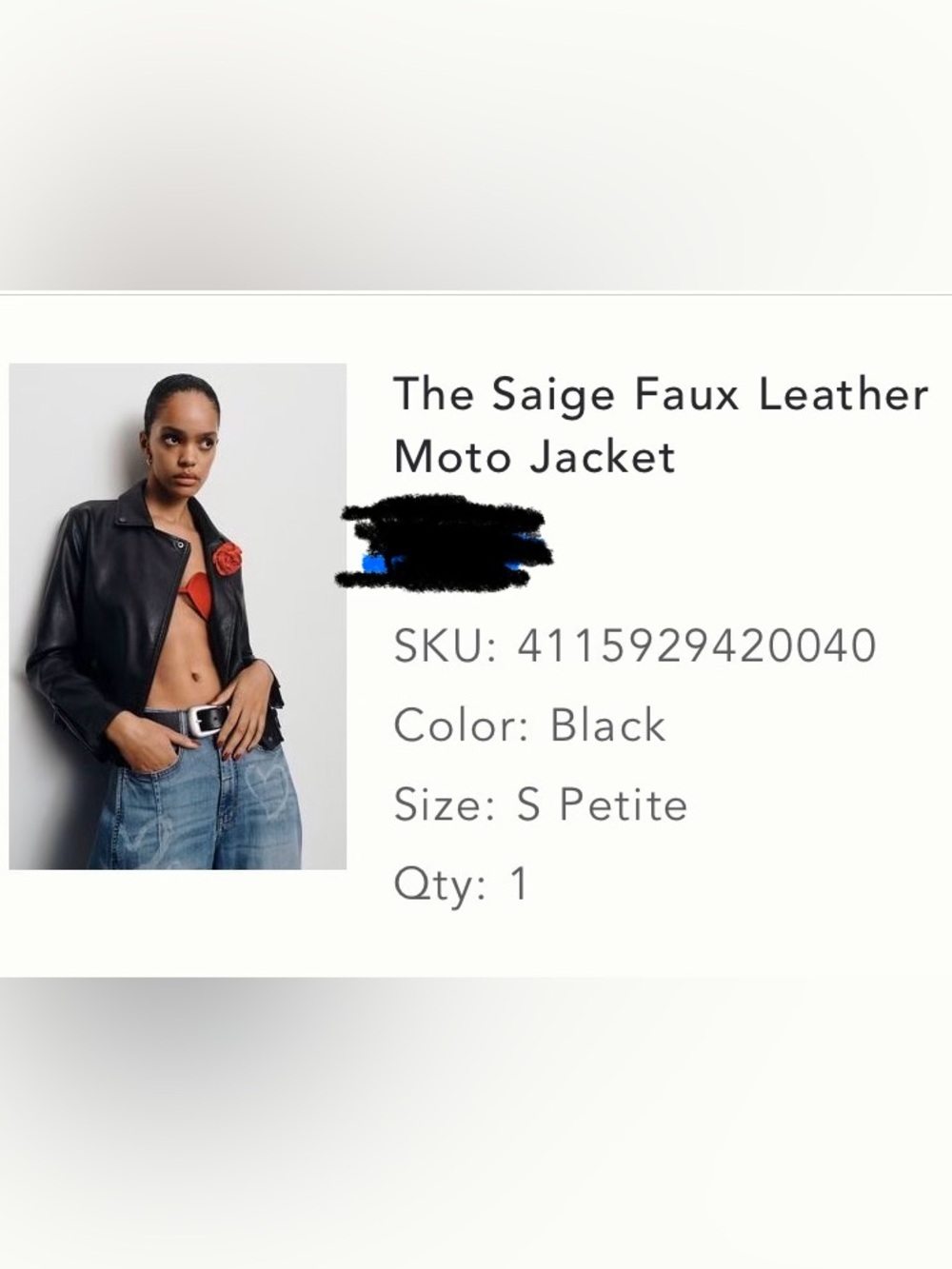 Anthropologie Saige Faux Leather Moto Jacket in Black